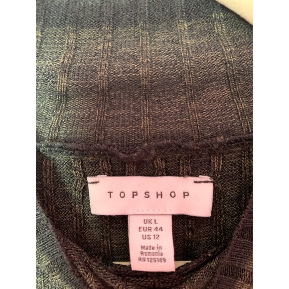 NWOT Black/Green Knitted Topshop Midi Dress 12/L - Picture 5 of 8